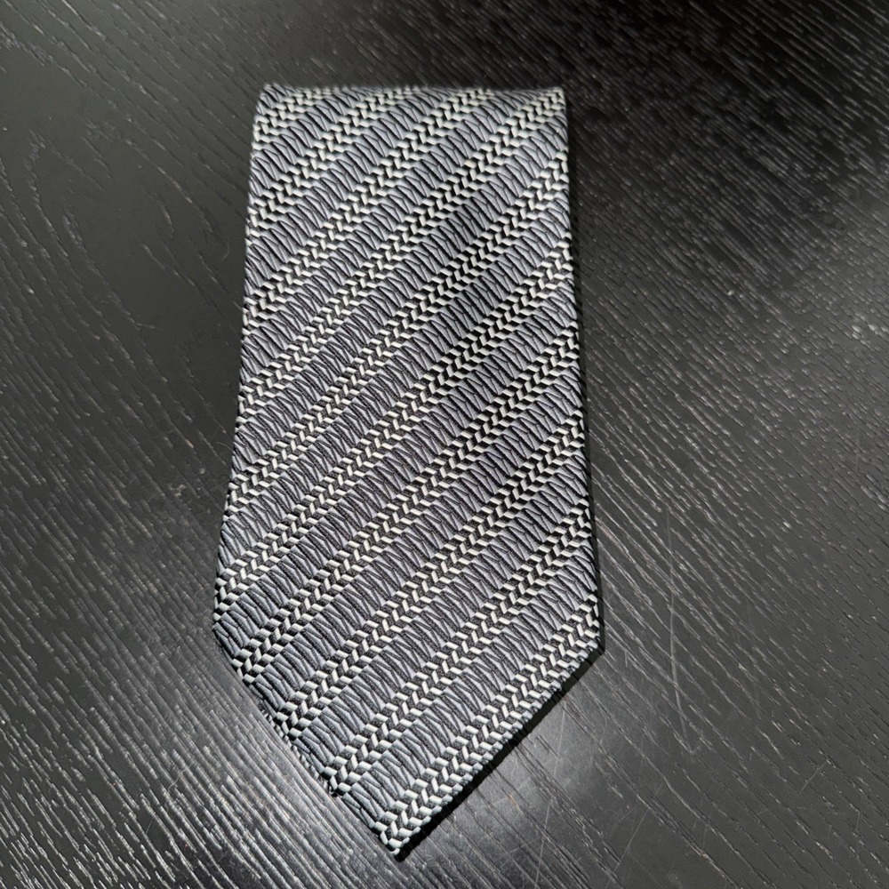 Countess Mara 100% Silk Tie Black White Grey